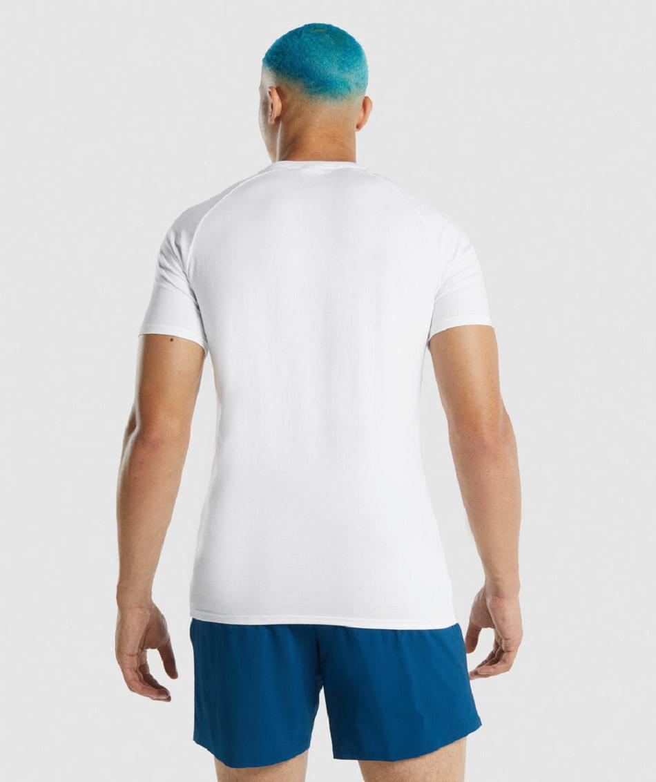 T Shirts Gymshark Apollo Hombre Blancas | CO 3428JPQ